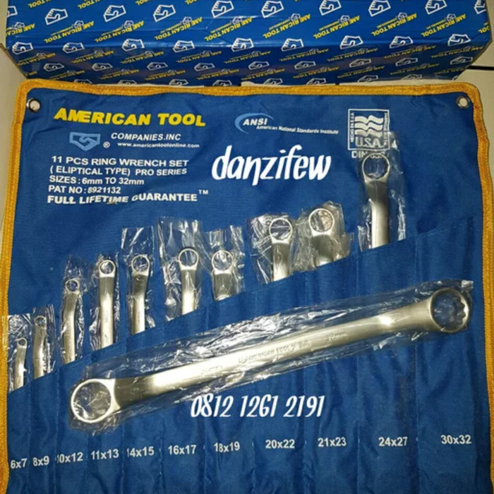 Kunci Ring Set 11 pcs American Tools 6 - 32 mm American Tool