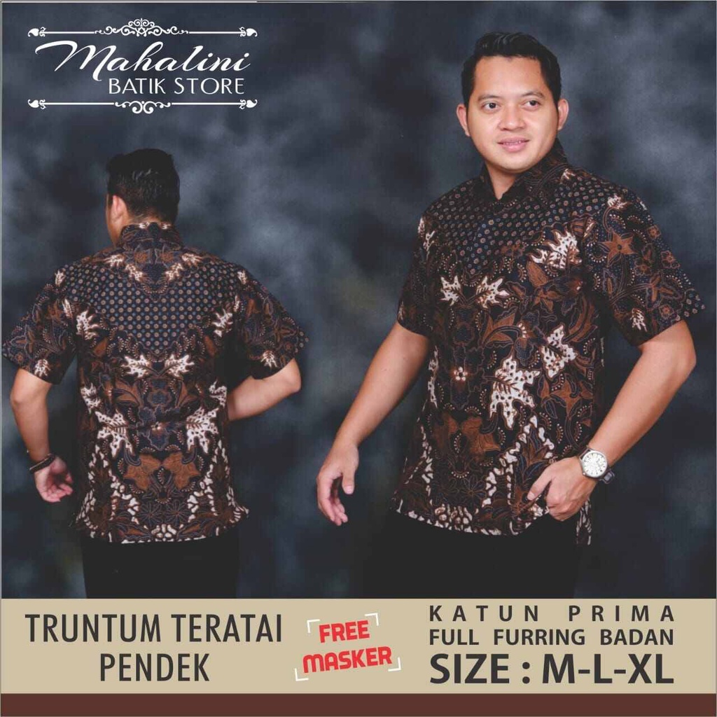 Kemeja batik pria terbaru lengan panjang pendek / batik pria lengan panjang terbaru / batik lengan pendek terbaru 2022 / hem batik Truntum teratai