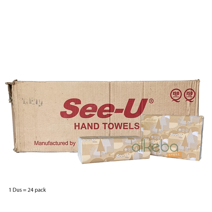 tisu tissue handtowel See u per karton isi 24 pack 150 sheet dus merah tisue tarik tangan