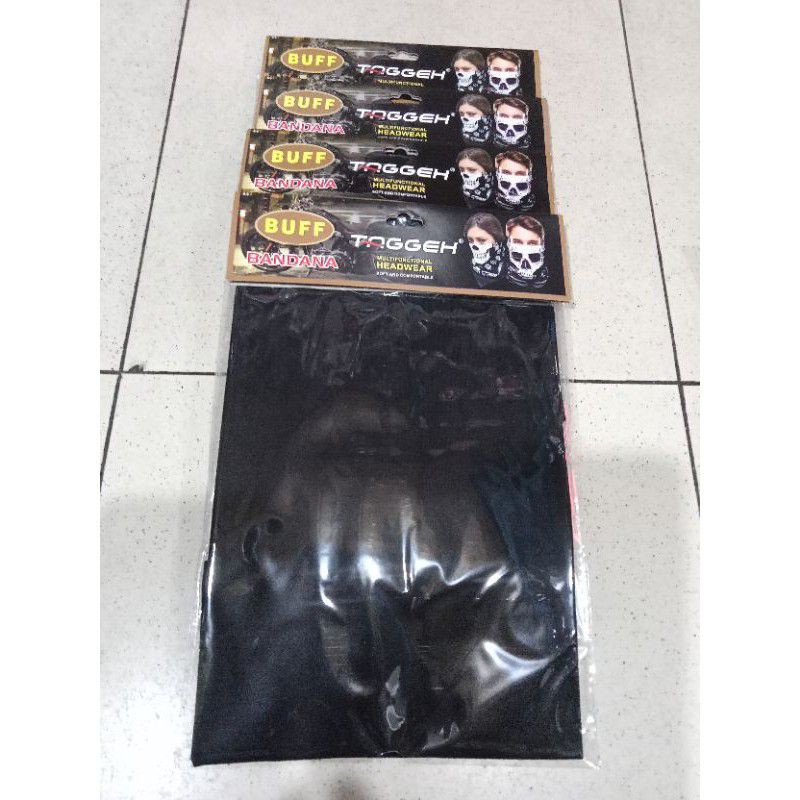 Hitam Klasik Syal Masker Buff Classic Black Series Anti Debu UV Slayer Bandana Multifungsi Baff