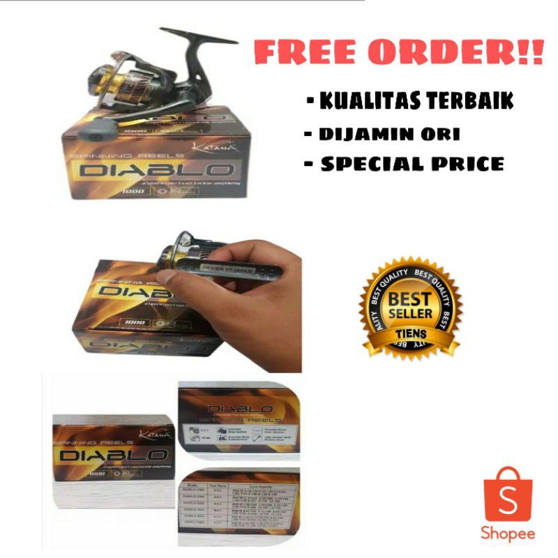 Reel Pancing Laut Katana [Diablo] 10 Ball Bearings Design By Japan Asli