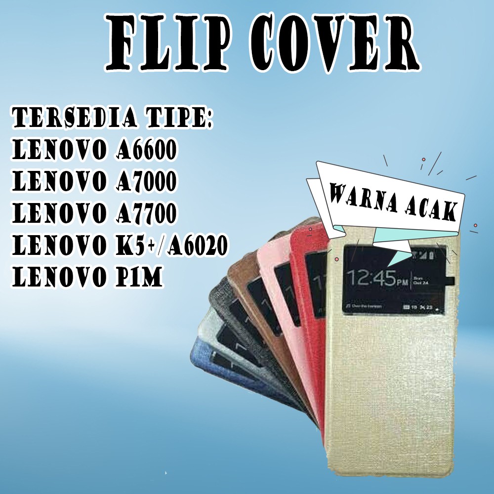 WARNA ACAK Casing Sarung Leather Case Flip Cover Dompet LENOVO A7000 A7700 A6600 K5+ A6020 P1M