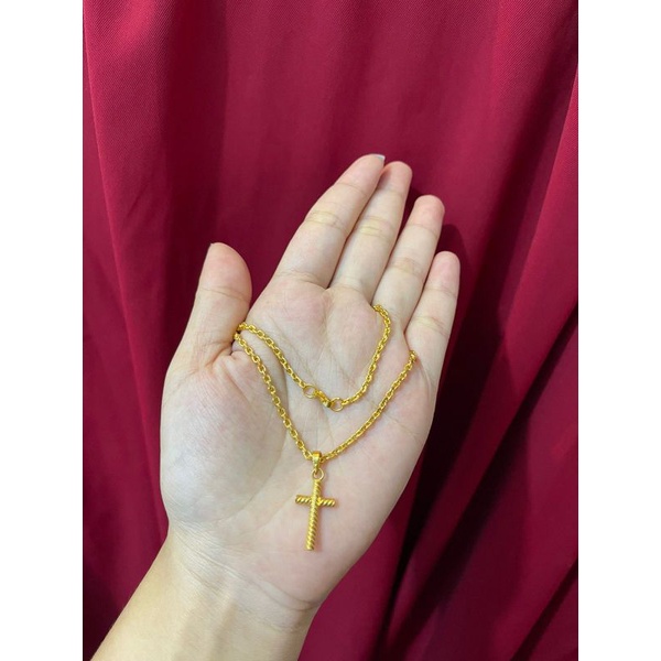 Kalung Salib Lapis Emas