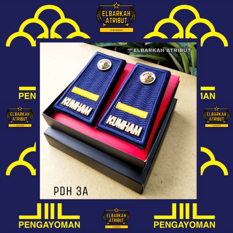 PANGKAT KUMHAM PDH 3A/3B/3C TERBARU WARNA ABU BORDIR MOTIF TIMBUL / PANGKAT KEMENKUMHAM pangkat pdu kumham terbaru warna abu