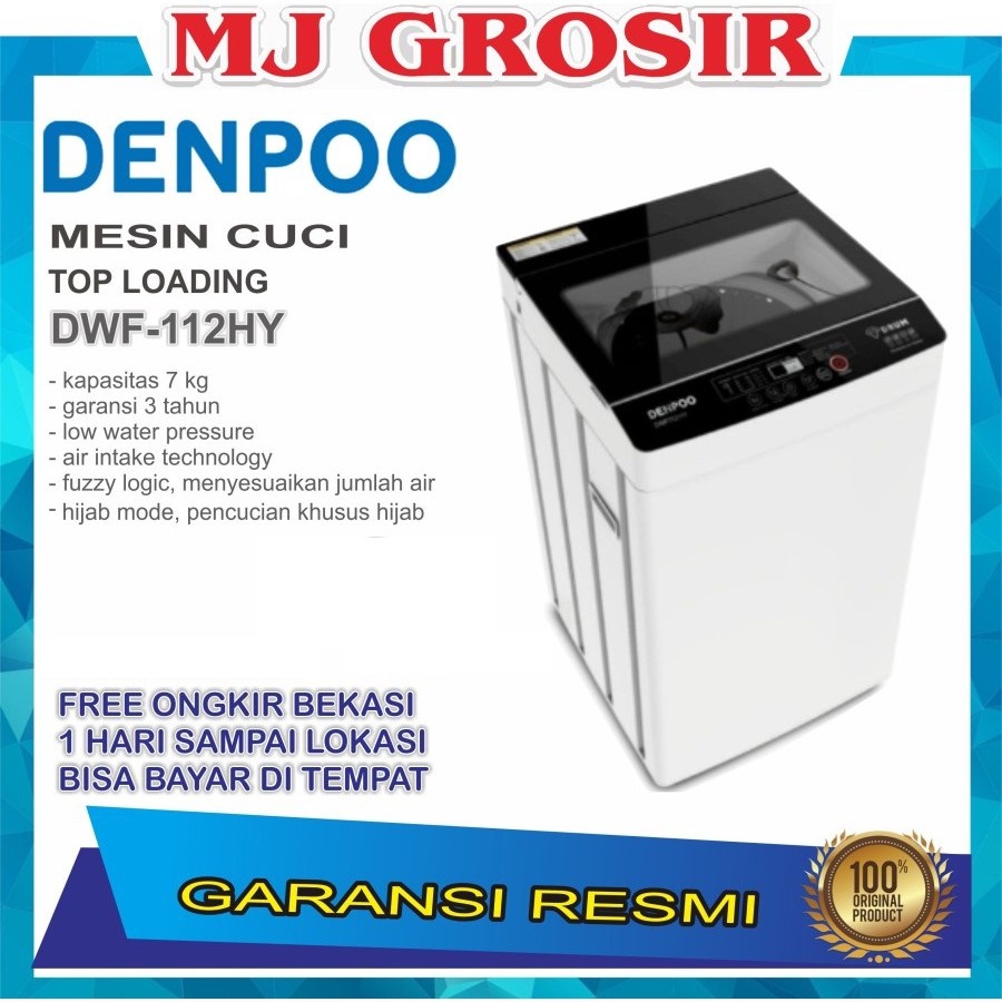 MESIN CUCI 1 TABUNG DENPOO DWF 112 HY TOP LOADING 7 KG DWF112HY