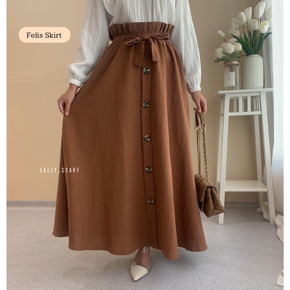 Felis Linen Skirt Button / Oversized