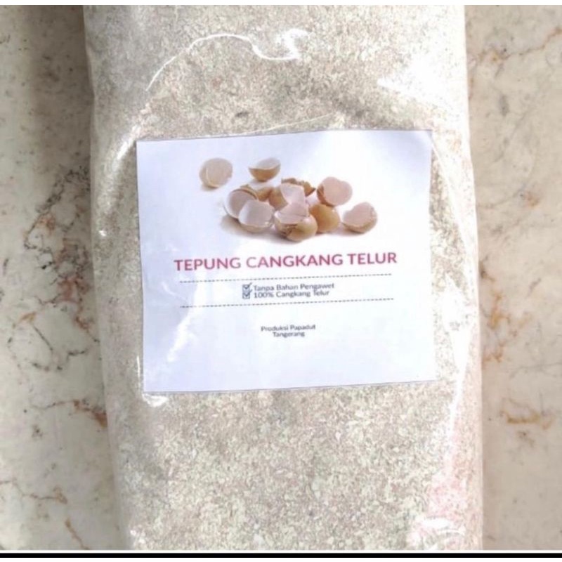 

Tepung Cangkang Telur Asli kemasan 1 kg / Tepung kulit telur / tepung ternak