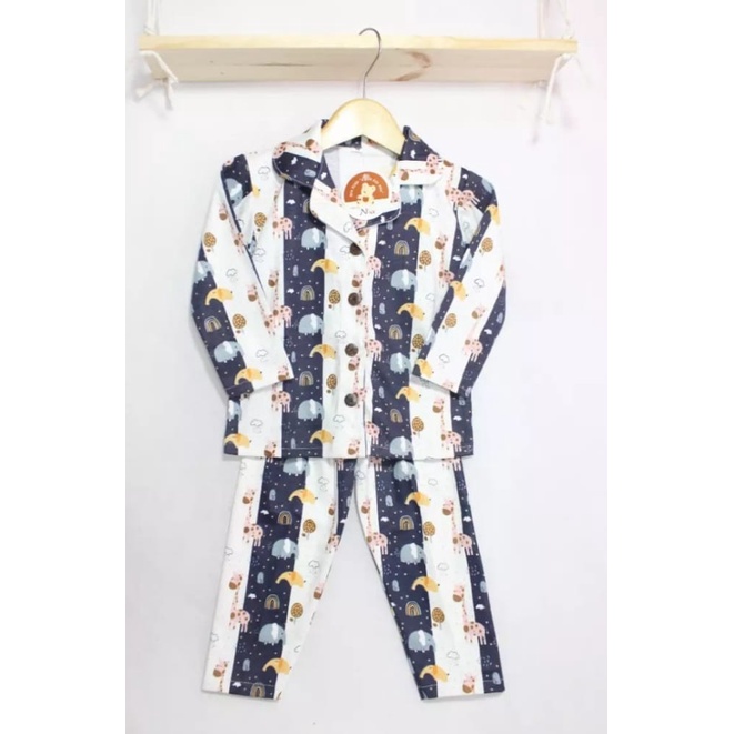 NIA Piyama Baju Tidur Bayi Lucu Motif Jerapah Murah Bahan Katun