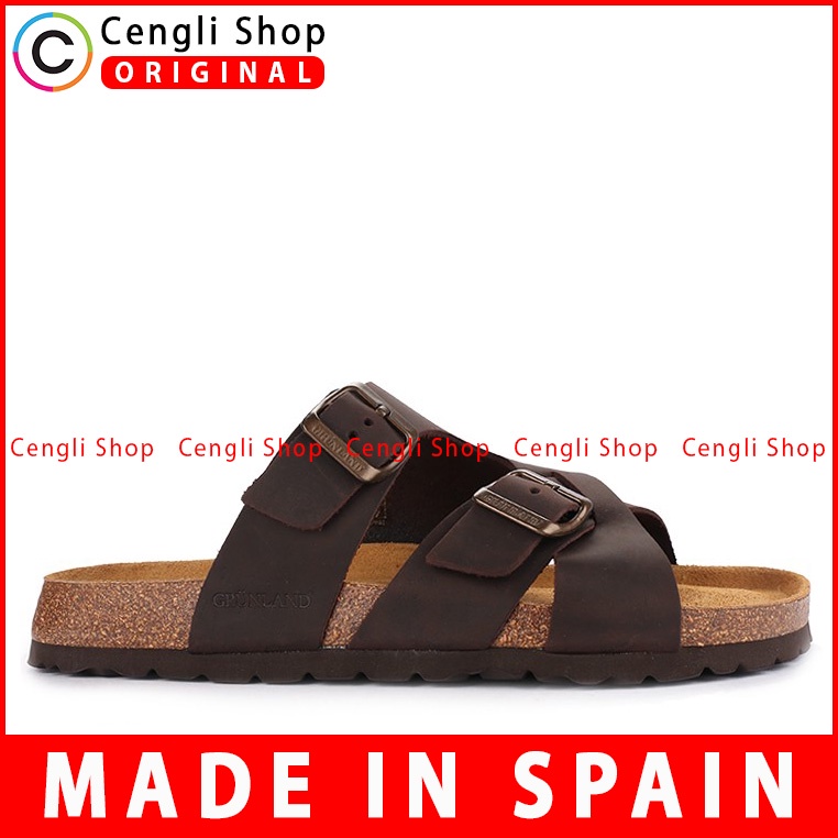 SANDAL SLIDE KULIT GRUNLAND PRIA ORIGINAL SLINGBACK ASLI COKLAT GRM03