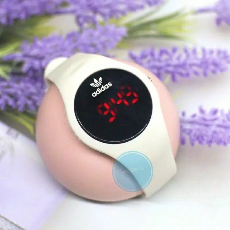 (COD) Jam Yangan Wanita Adidas A3167B Digital Tali Rubber Free Box & Baterai Cadangan - Jam Tangan C