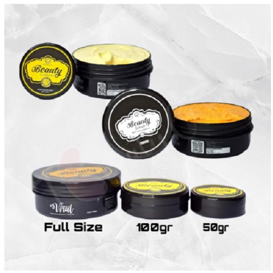 pemutih badan / Paket 2in 1 - 50Gr Body Lotion Viral Dan Body Scrub Viral / Natural Beauty Hand Body