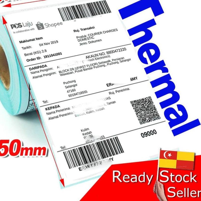 

Big Sale - Kertas Label Bare 100 x 150 Kertas Stiker Thermal 100x150mm isi 300pcs !