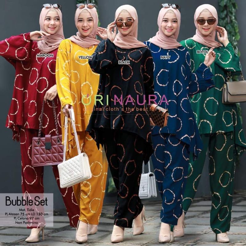 JUMBO / One Set Daily Waka Motif Cincin Ori Naura Size Jumbo Busui Wanita Dewasa | Setelan Wanita