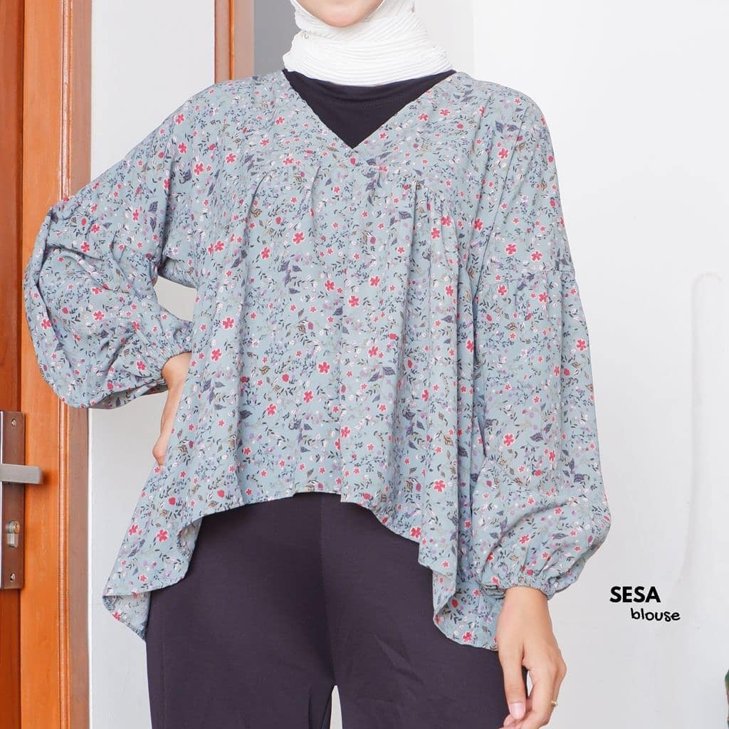 BLOUSE CERUTY DEALOVA | TARTAN MIZU | LUCIA WOLFIS | PRETTY RUFFLE BLOUSE-SESA BLOUSE WARDAH
