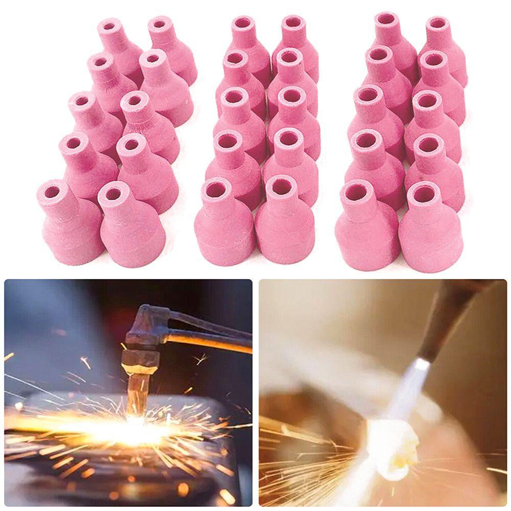 Solighter 20pcs Nozzle Keramik Tukang Las Bagian Alat Pengelasan Aksesori Mulut Porselen