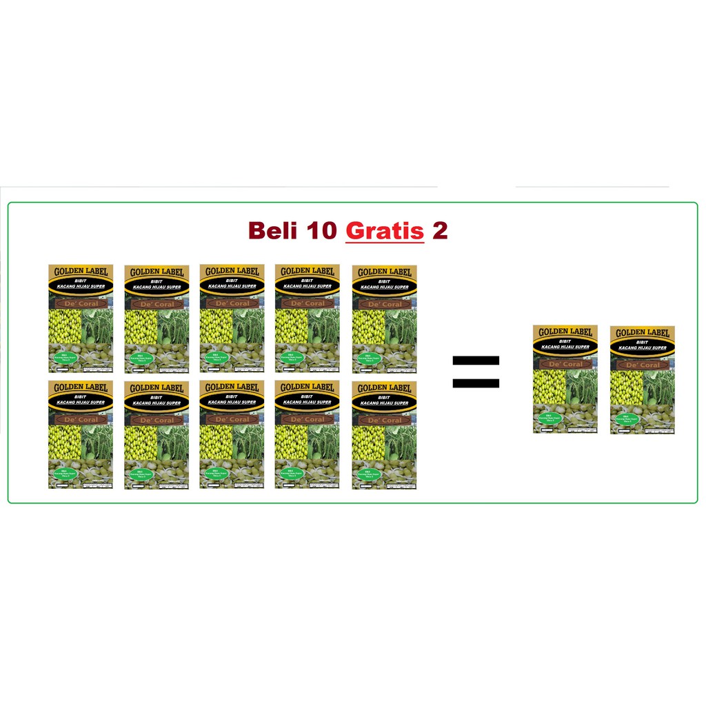 Beli 10 Gratis 2 Bibit Kacang Hijau Vima-3 Super Merk De’coral