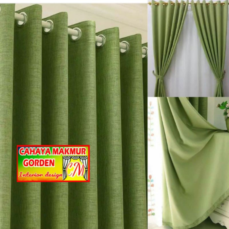gorden blazer berserat gorden minimalis/korden Blackout/gordyn polos hijau