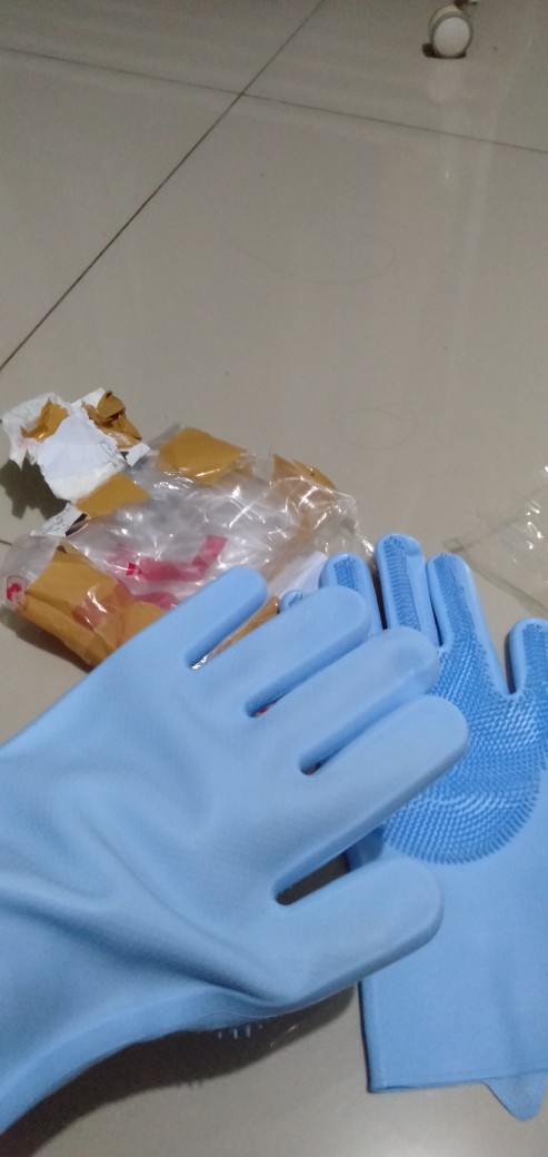 (sepasang) Sarung Tangan Cuci Piring Magic Silicone Cleaning Gloves Anti Panas