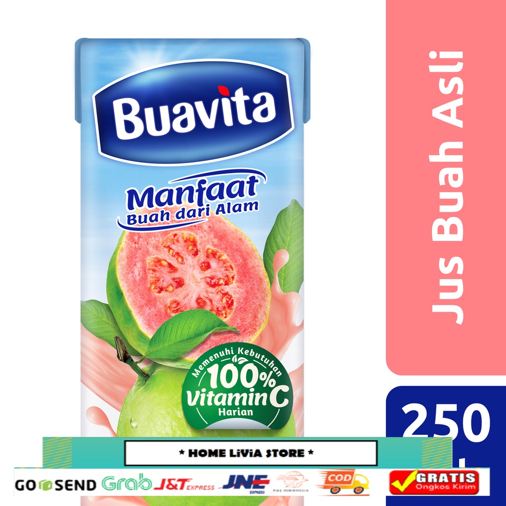 

Buavita Jus Buah Asli Jambu 250 Ml - Jus Jambu, Guava Juice, Mengandung Vitamin C