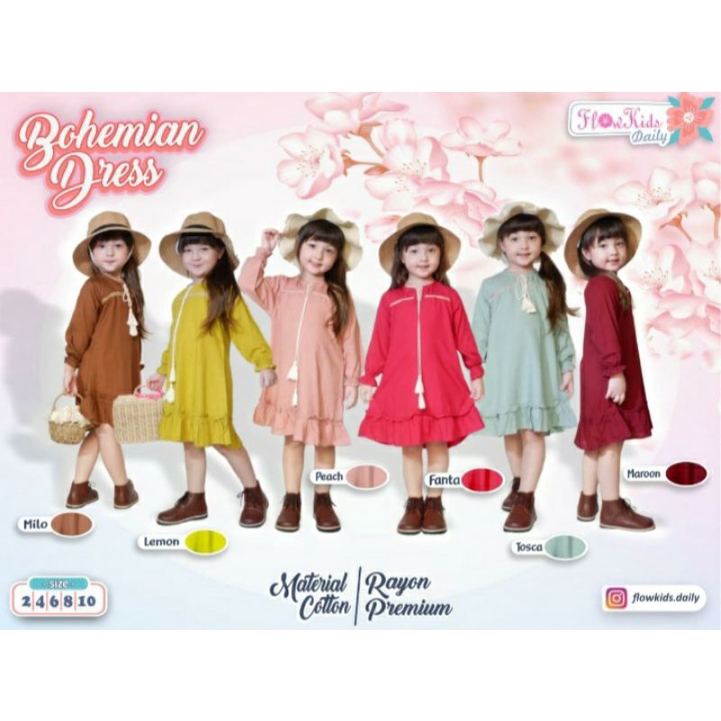 Dress bohemian Dress anak flowkids