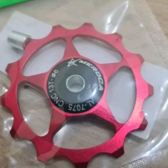 Pully RD 13T Warna Silver Croom MEROCA . Pulley Puley 13 T Roda Kecil Roller Sepeda Rear Derailleur puli sepeda komponen sepeda