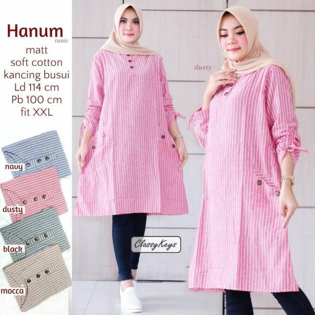 KLIPBUSANA TUNIK JUMBO SALUR BUSUI ld 114- HANUM TUNIK