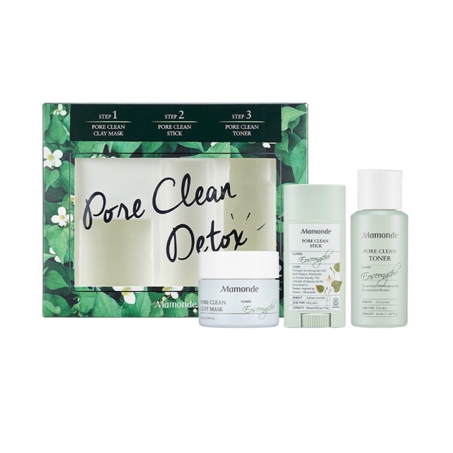 Mamonde Pore Trial Kit Pore Clean Detox (Pore Clean Stick, Pore Clean Toner, Pore Clean Clay Mask)