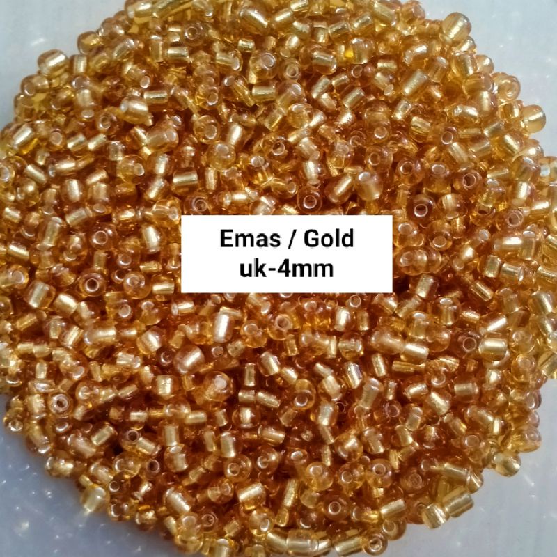 Mote Manik Payet Pasir Emas/Gold Uk-4mm-6.0 - 10 Gram