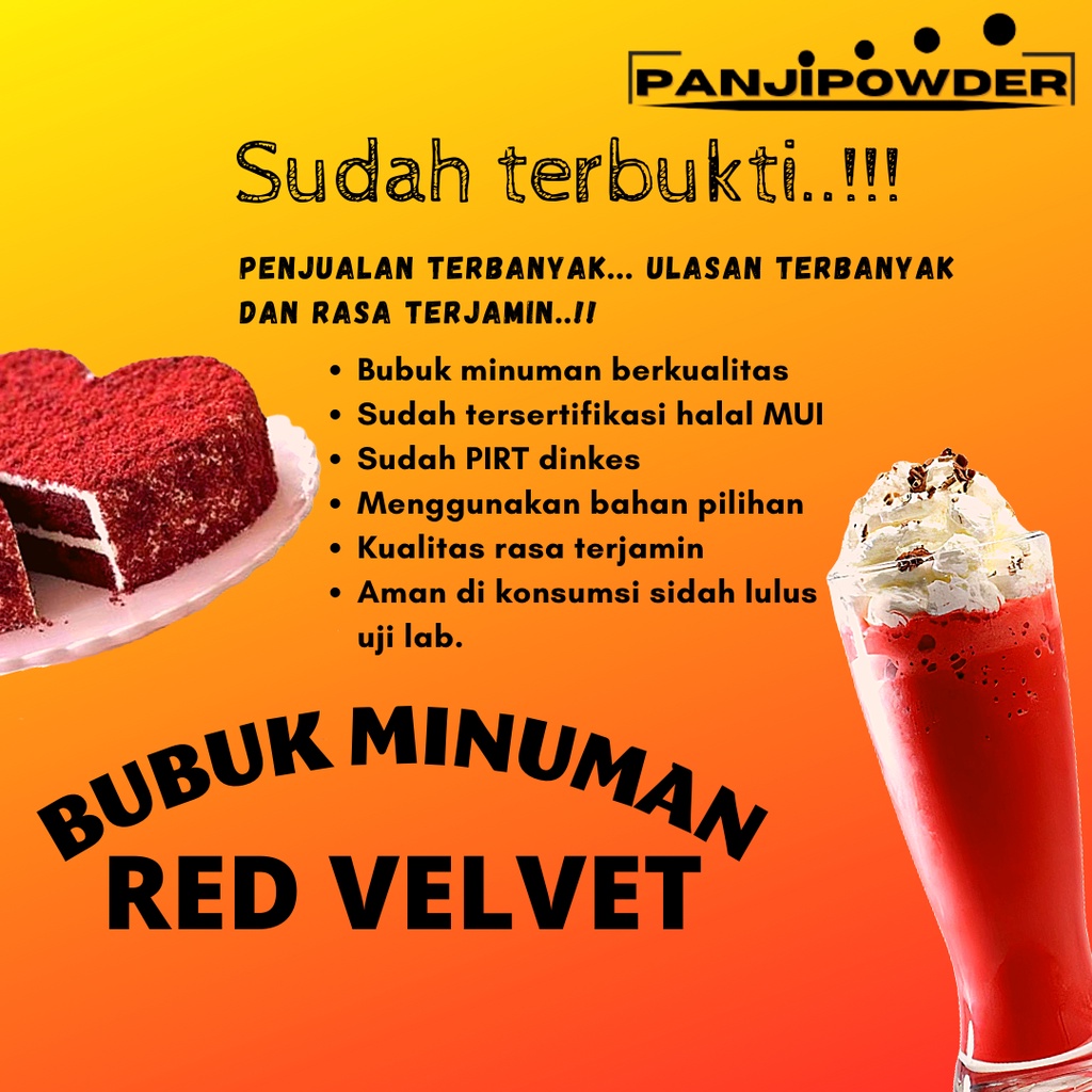 

bubuk minuman rasa red velvet 1kg bubuk minuman aneka rasa serbuk minuman kekinian