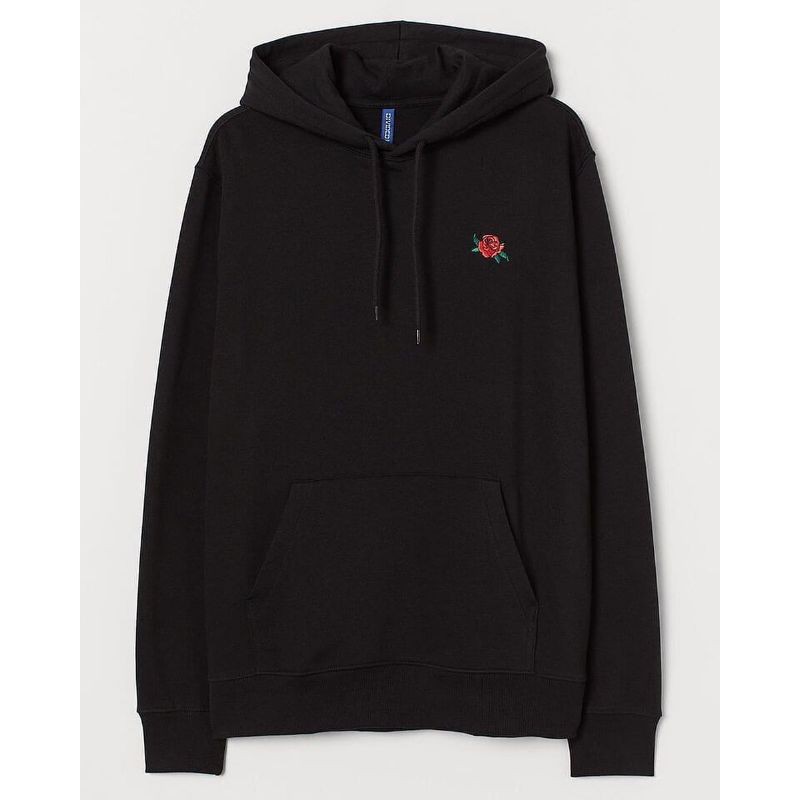 hoodie h&m hnm lil rose black