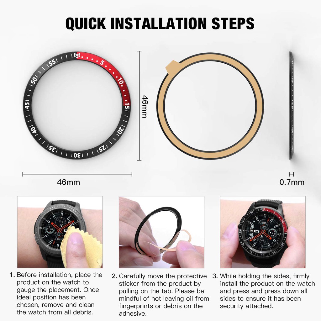 Anti Scratch Aluminium Smartwatch Dial Speed Bezel Rings Accessory for Samsung Galaxy Watch 42mm