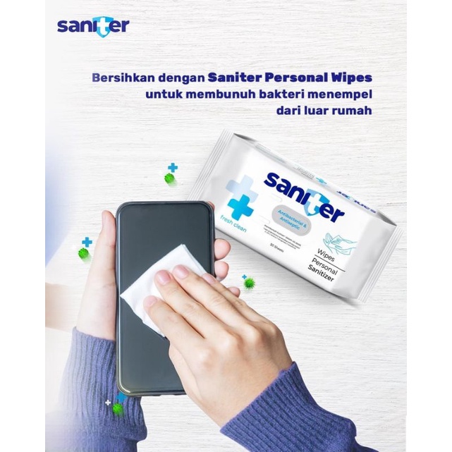 SANITER Personal Wipes Sanitizer 50's