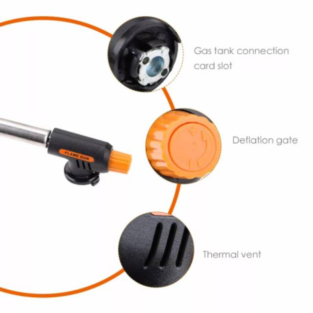 Portable Kepala Korek Gas BBQ Blow Torch Flame Gun Camping Hiking Outdoor Pistol Api Las