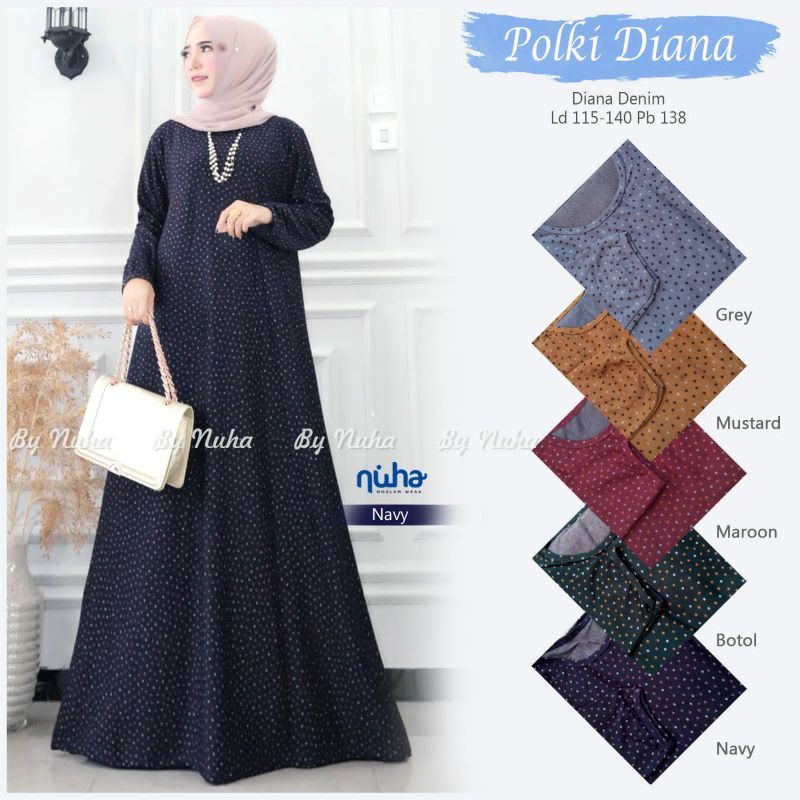 Polki Diana - LD120-130 Gamis Diana Jumbo Bigsize Oversize Bumil / Sukro Maxy / niknik maxy / R.17 - 025-6240