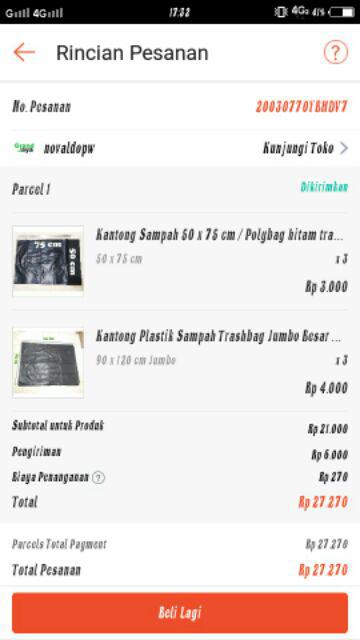 Kantong Sampah 50 X 75 Cm / Polybag Hitam Trashbag Murah Plastik Sampah Packing
