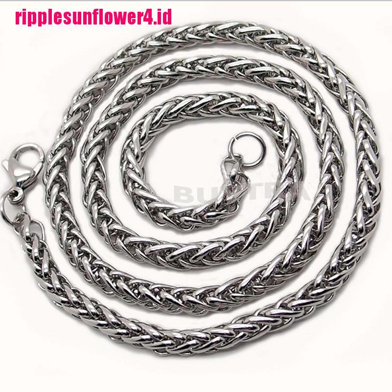 Kalung Rantai Bahan Stainless Steel Warna Silver Untuk Pria