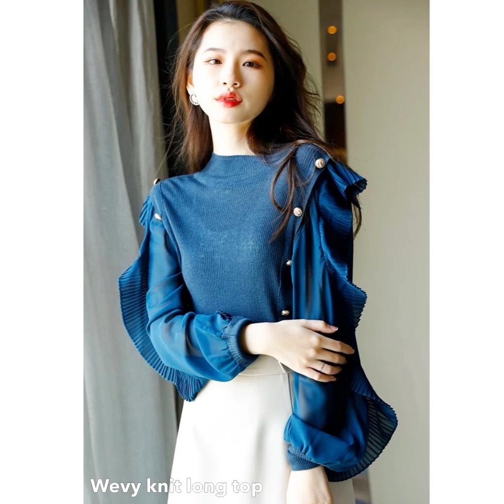 Wevy knit long top -Thejanclothes