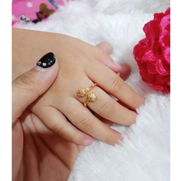 cincin anak bola dua cincin bayi aksesoris fashion anak perhiasan anak