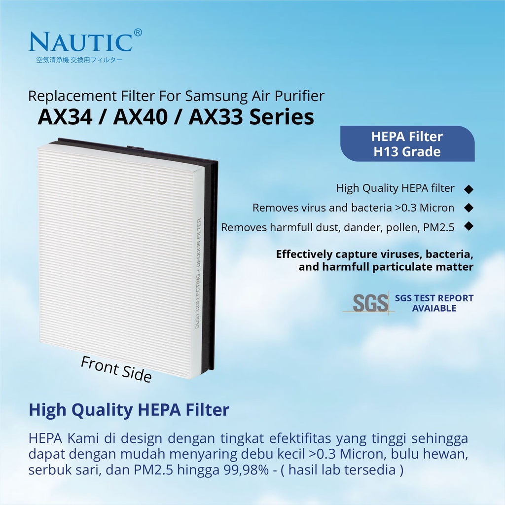 Hepa Filter CFX-G100/GB untuk Air Purifier Samsung AX40 / AX34 /AX40R3030WM / AX34R3020WW