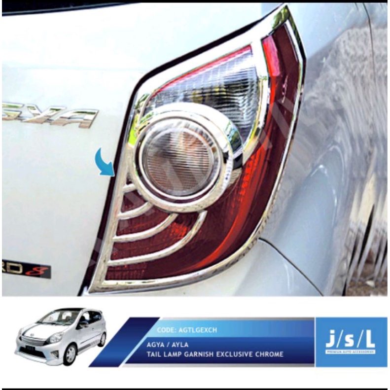 Toyota Agya Garnish Lampu Belakang/Tail Lamp Garnish Chrome