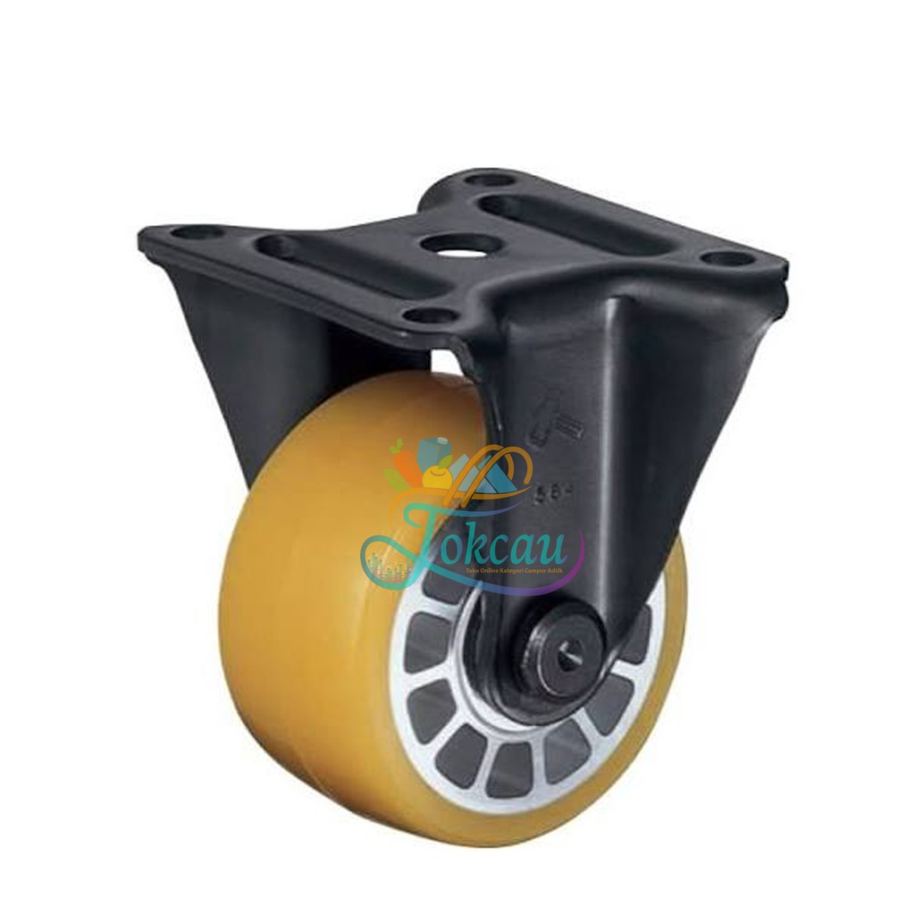 Roda Caster / Troli / Troly PU 3 Inch Heavy Duty Rem Kunci ( Brake ) Hammer