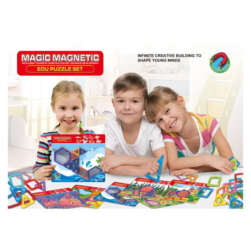 Magic Magnetic Tiles - Puzzle Magnet - Mainan edukasi