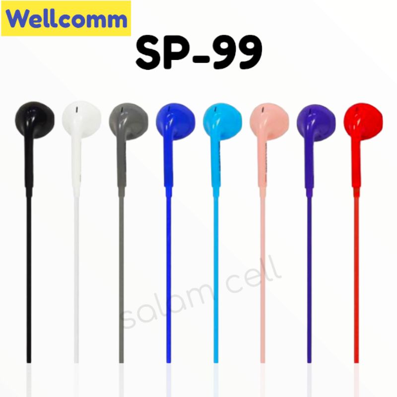 Headset WELLCOMM SP99 Bass Mantap Anti kusut Original Garansi Resmi