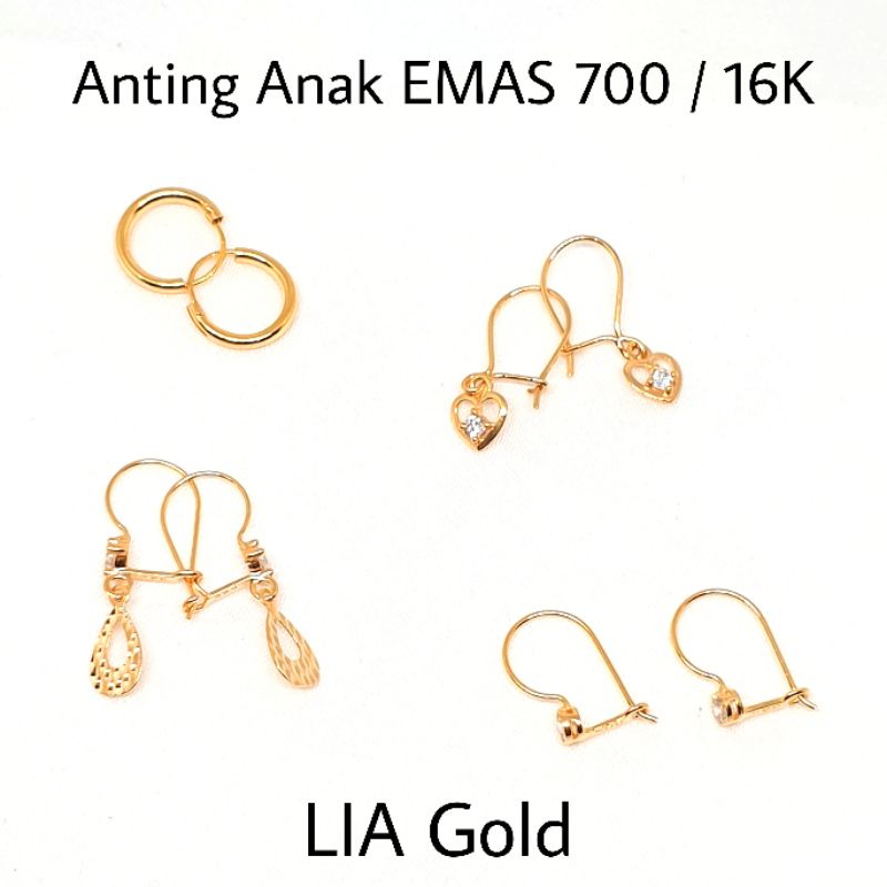 Anting Anak EMAS 700 / 16K - Setiap pembelian Lengkap Dengan Surat Asli - Anting Dessy Emas ( TOKO MAS LIA GOLD BEKASI )