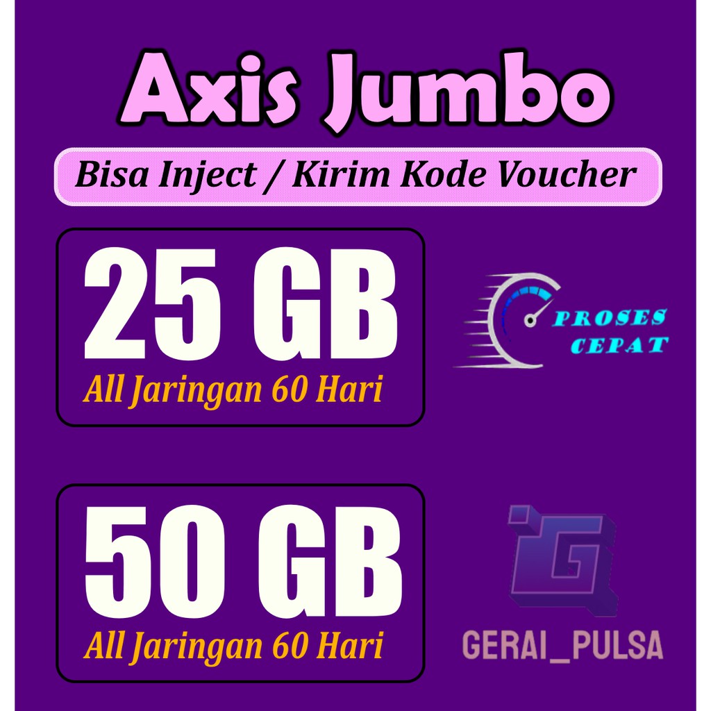 Axis Data Internet Bronet Jumbo Inject / Voucher Aigo Kuota Besar 35GB 75GB