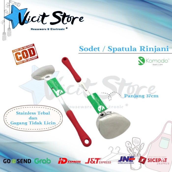 Sodet Spatula Stainless Komodo Gagang Bludru Merah