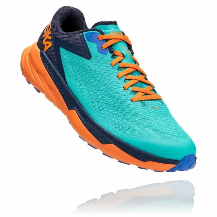 Perlengkapan Lari Hoka One One Zinal Mens Trail Running - Atlantis / Outer Space