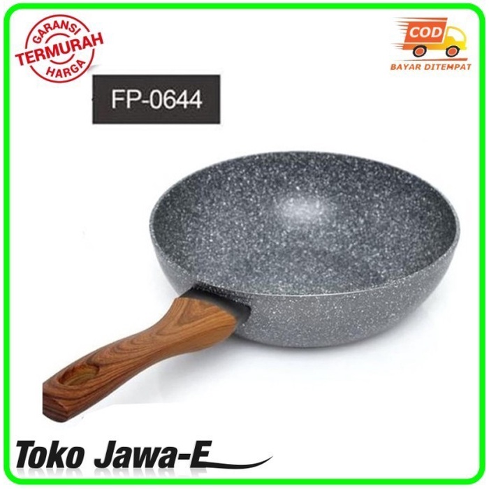 FRY WOK CYPRUZ FP-0644 FRY WOK 3mm INDUKSI MARBLE GRANIT 28CM