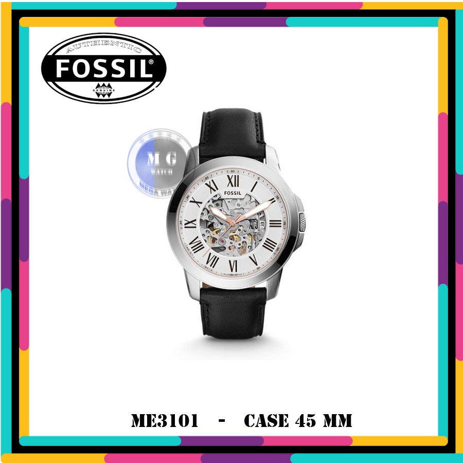 Jam Tangan Pria Fossil Original ME3101 Grant Silver Skeleton MURAH