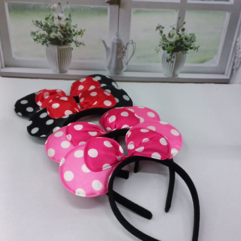 Bando Pesta Isi 6Pcs Bando Pita Merah Polkadot Grosir